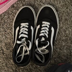 Vans Classic Black and White Lace-Up Shoes